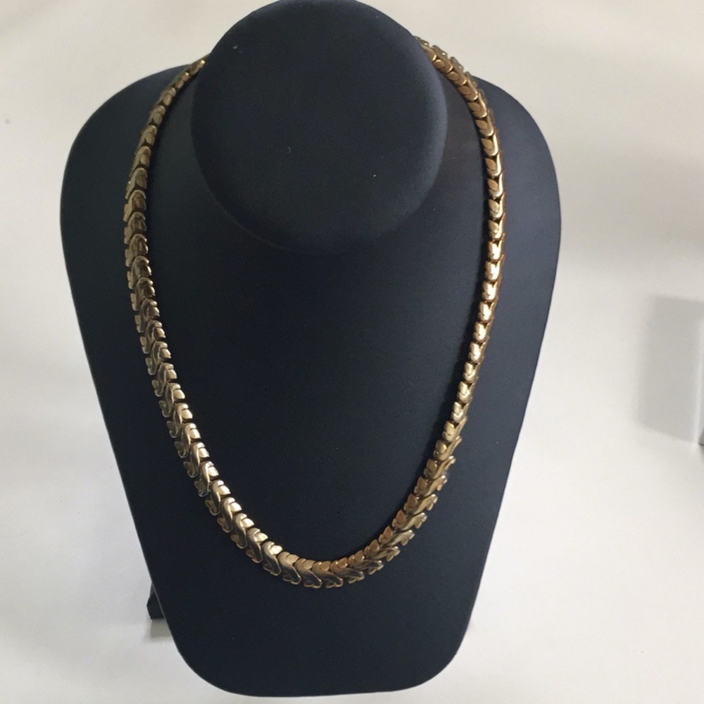 Gold-tone Tribal Herringbone Necklace